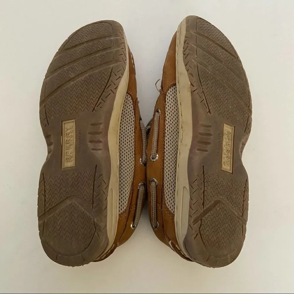 SPERRY Boat Shoes Tan Billfish Kids Size 2.5